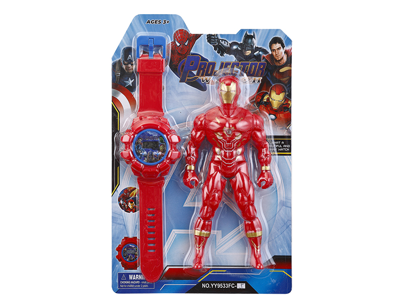 Kids Projection Electronic Watch With Action Figure Toy