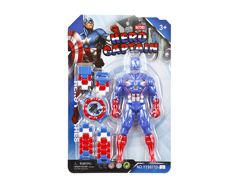 Building Blocks Electronic Watch With Action Figure Toy