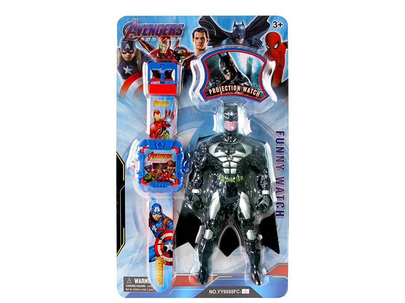 Projection Electronic Watch With Avengers Action Figures Toy