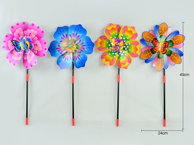 Flower Shaped Windmill Toy With Insects