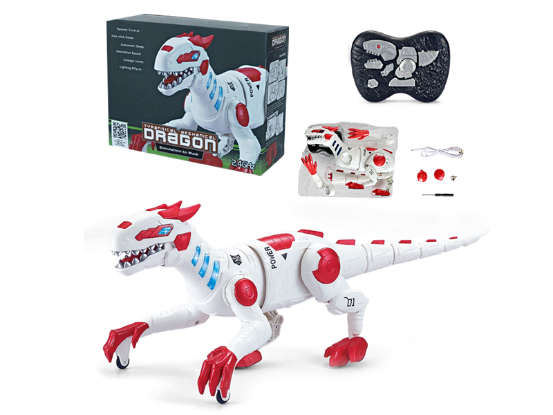 2.4G R/C Mechanical Dinosaur With Sound And Light(Red)