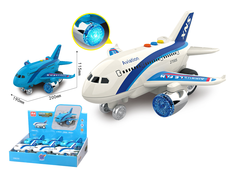 Friction Aircraft With Light Music 6PCS