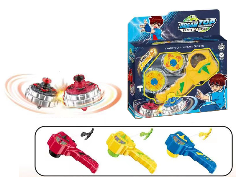 Spinning Top Toys + Launcher With Tachometer