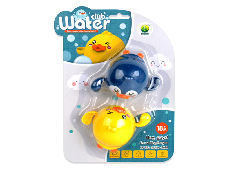 2Pcs Windup Swimming Ducks/Penguins