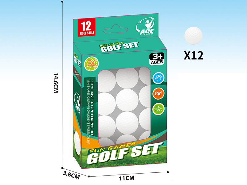 White Golf Balls 12pcs(Diameter 3.6CM)