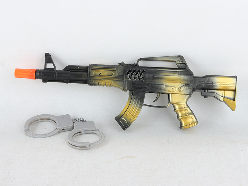 Spray Painted Flint Gun With Handcuffs