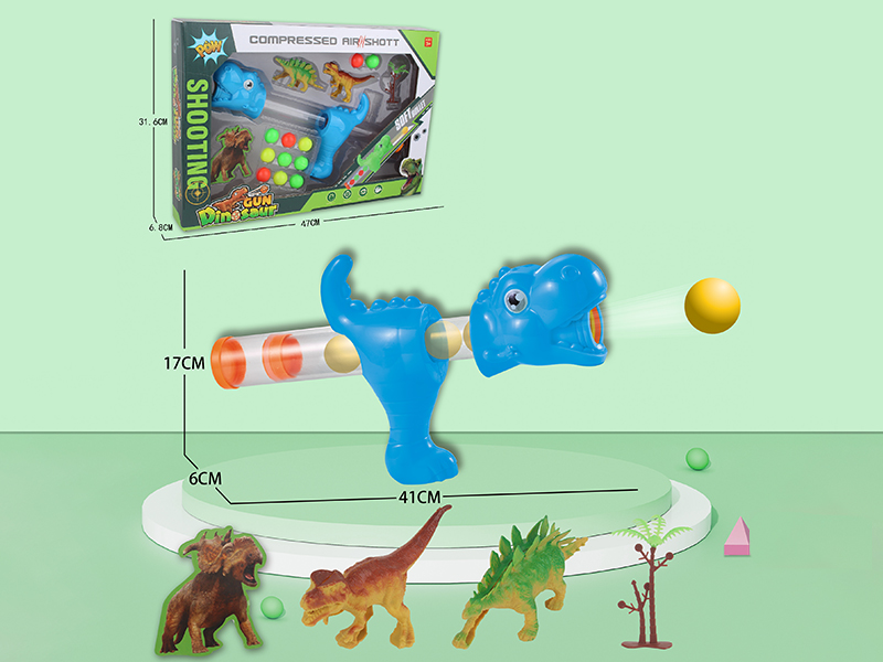 Dinosaur Air Power Gun  With Small Dinosaurs