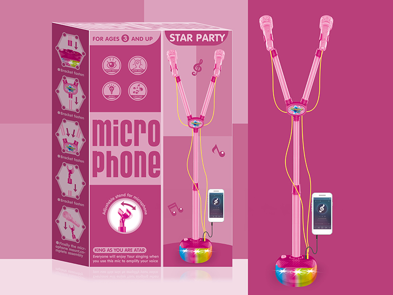 Girls Microphone(With Light And Music,Connect To Mobile Phone)