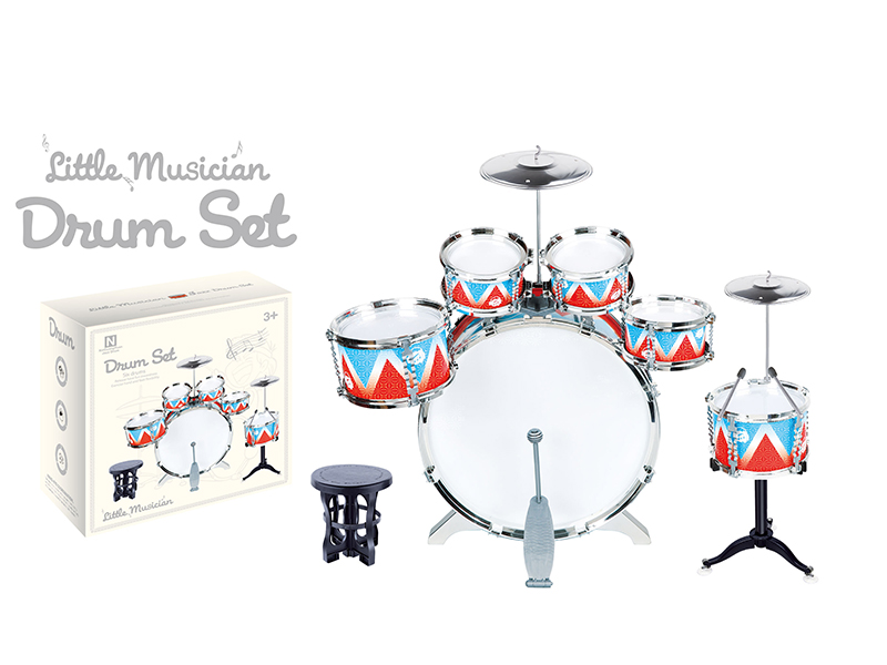 Jazz Drum Set(6 Drums + 2 Cymbals + Chair)