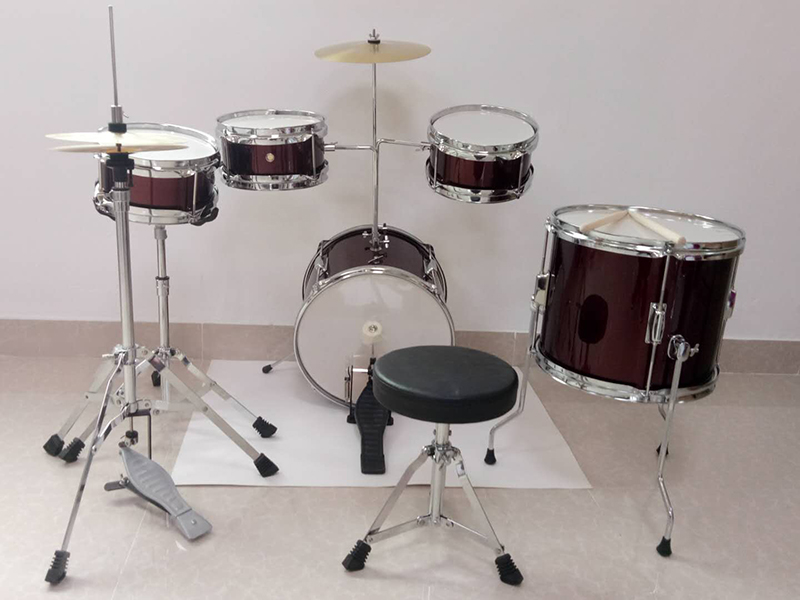 Electroplating Alloy Jazz Drum Set(5 Drums +Cymbal + Chair)