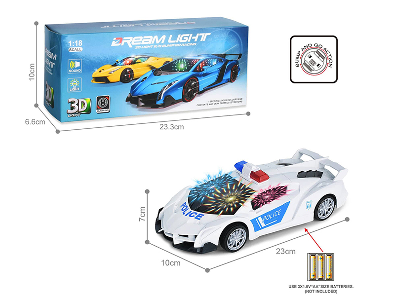 1:16 Lamborghini B/O Go And Bump Police Car With 3D Lights