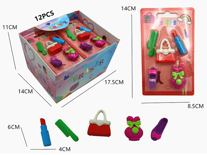 12PCS Stationery Eraser Series (Detachable)