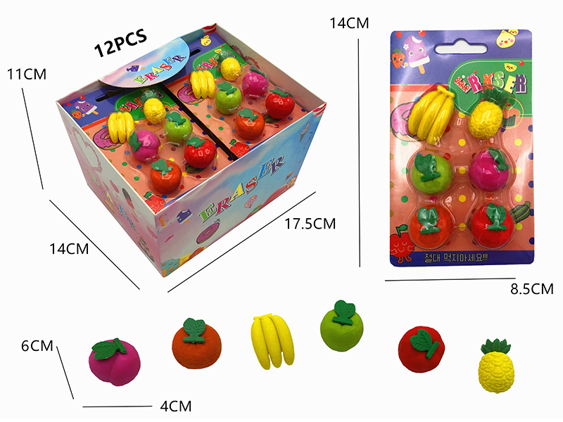 12PCS Stationery Eraser Series (Detachable)