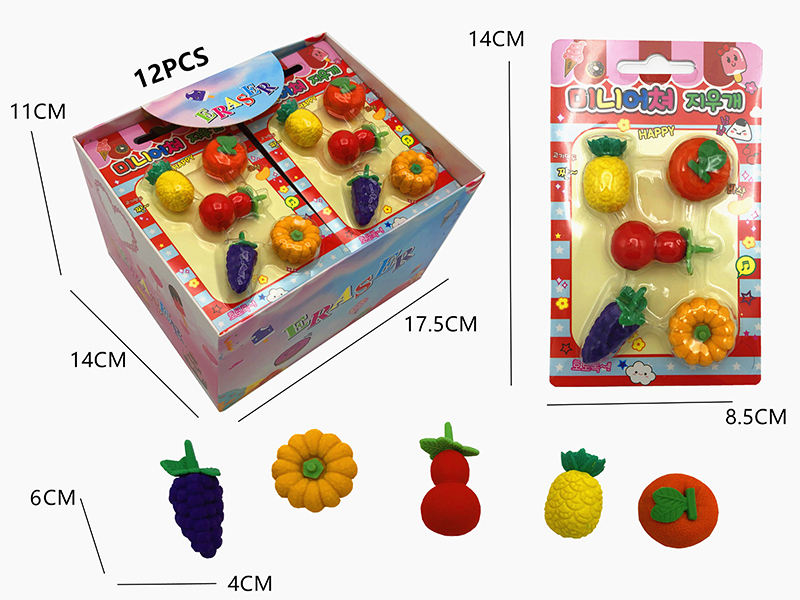 12PCS Stationery Eraser Series (Detachable)