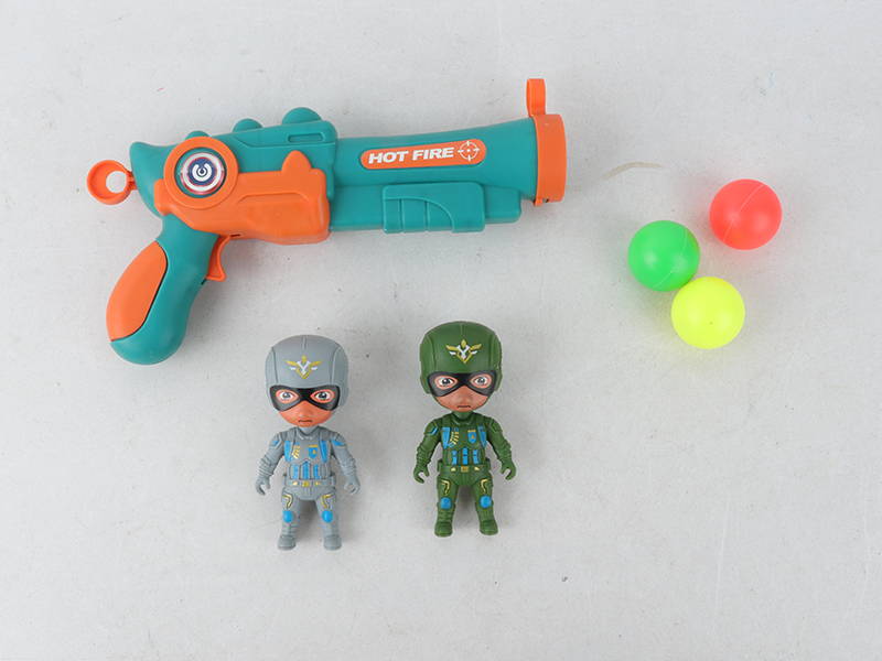 Dinosaur Ping-Pong Ball Gun + Doll