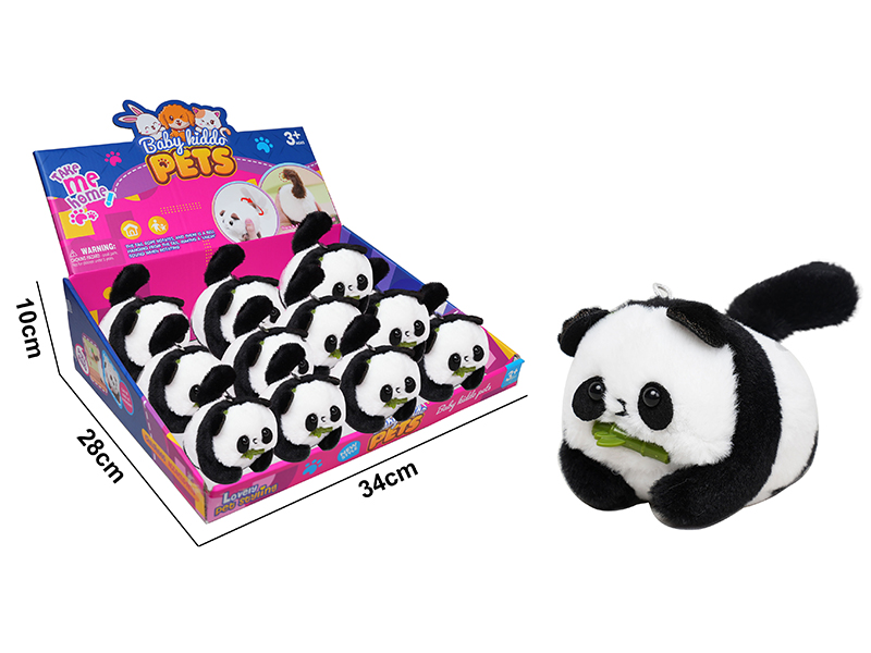 Pull Line Wagging Tail Animal - Plush Panda With BB Sound 12pcs