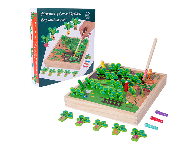 Wooden Toy Garden Vegetable Bug Catching Game