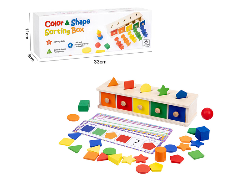 Wooden Toy Color & Shape Sorting Box