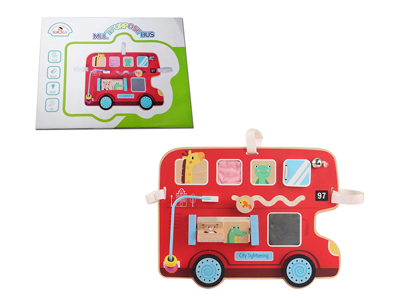 Wooden Toy Busy Bus