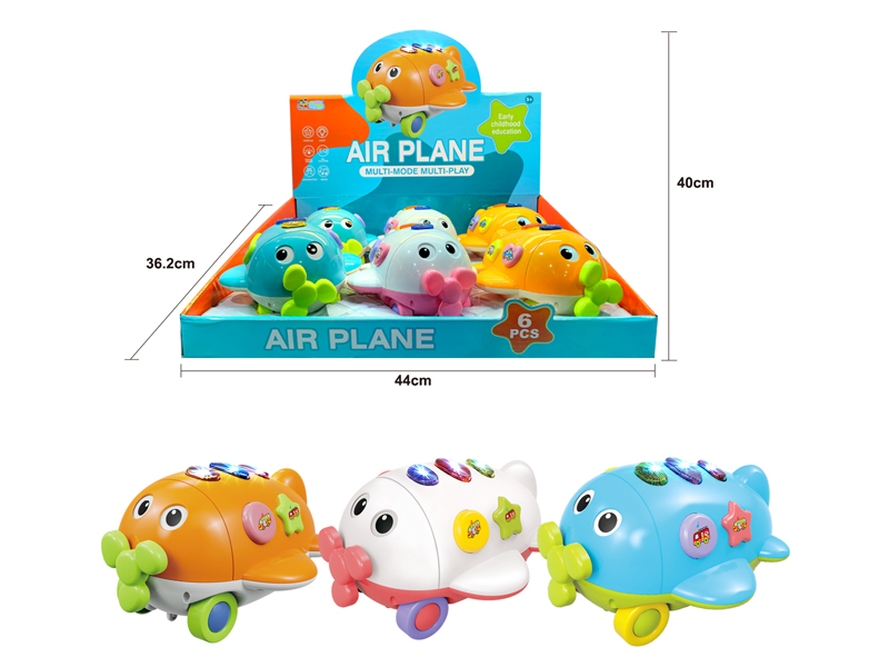 6PCS Pull String Aircraft With Sound And Light