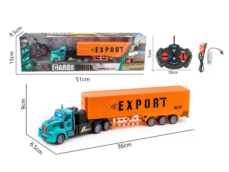 1:48 4CH R/C Container Trailer With Light