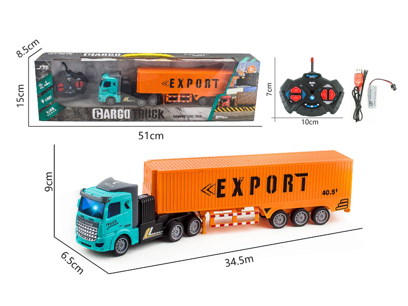 1:48 4CH R/C Container Trailer With Light