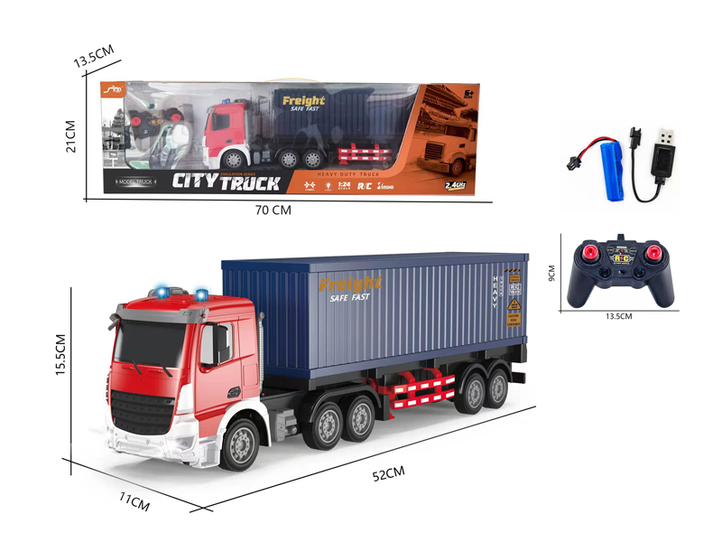 2.4G 1:24 6CH R/C Container Trailer With Light And Music