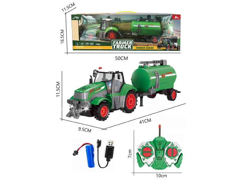 1:24 4CH R/C Farmer Water Tank Truck With Light