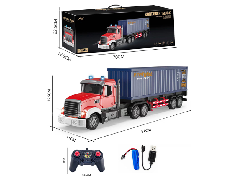 2.4G 1:24 6CH R/C Container Trailer With Light And Music