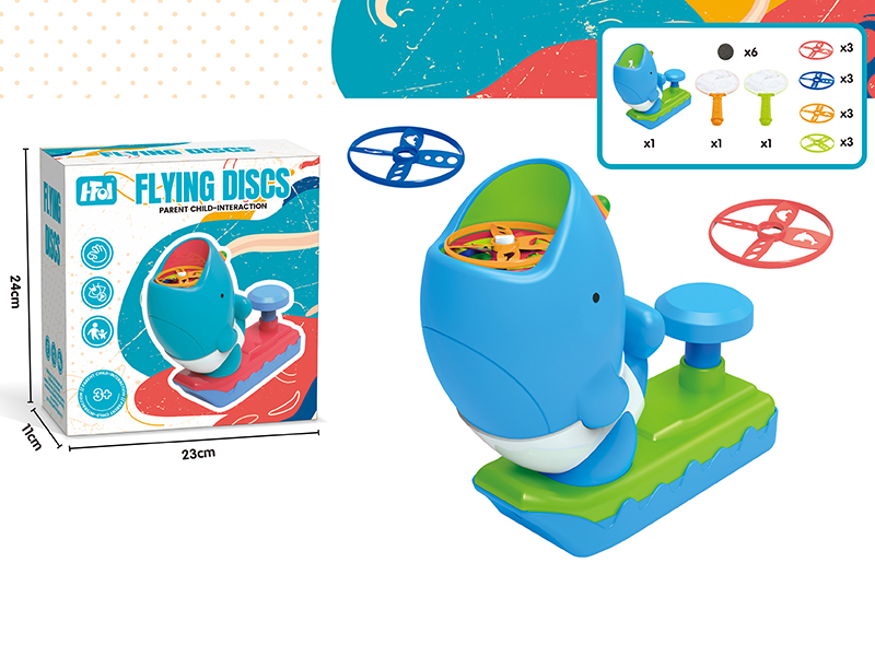 Whale Flying Disk Launcher(12 Flying Disk + 2 Scoop Net)