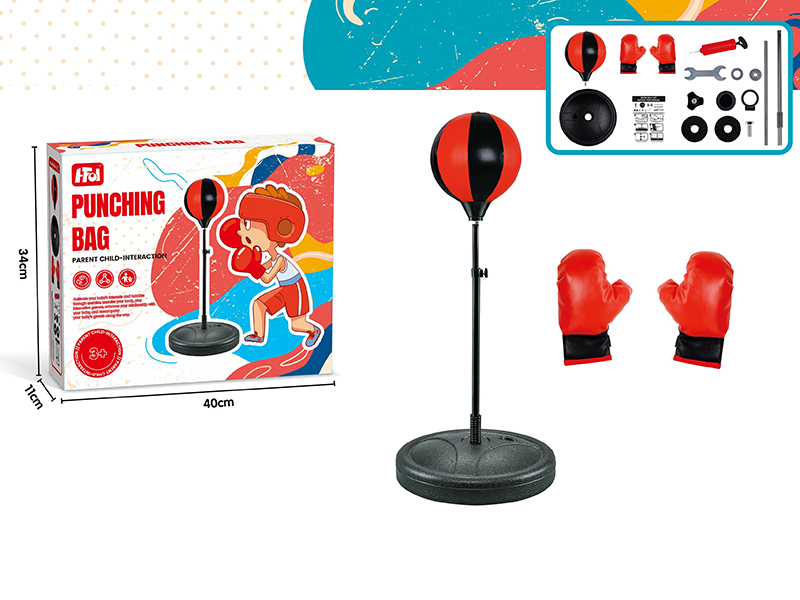 Punching Bag Red/Back(75-105CM) + Large Gloves