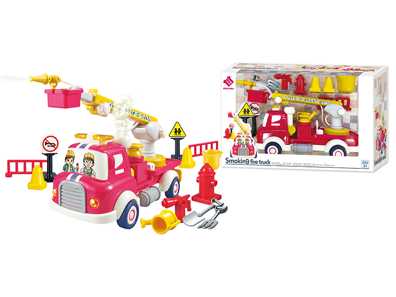 B/O Pull Back Fire Rescue Vehicle With Smoke