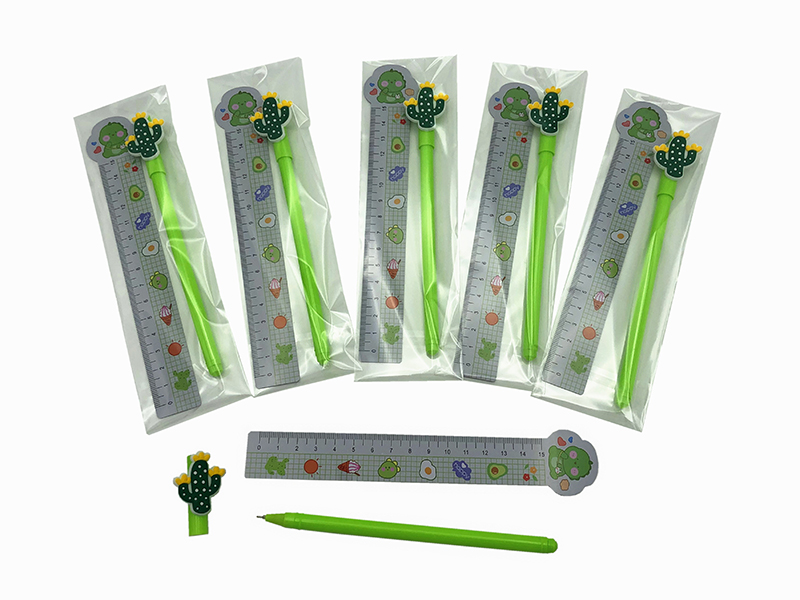 Cartoon Pen + Ruler(2PCS)