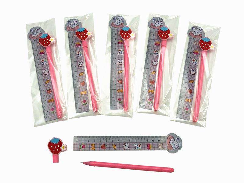 Cartoon Pen + Ruler(2PCS)