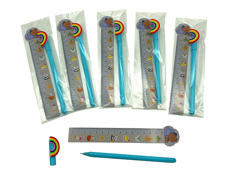 Cartoon Pen + Ruler(2PCS)