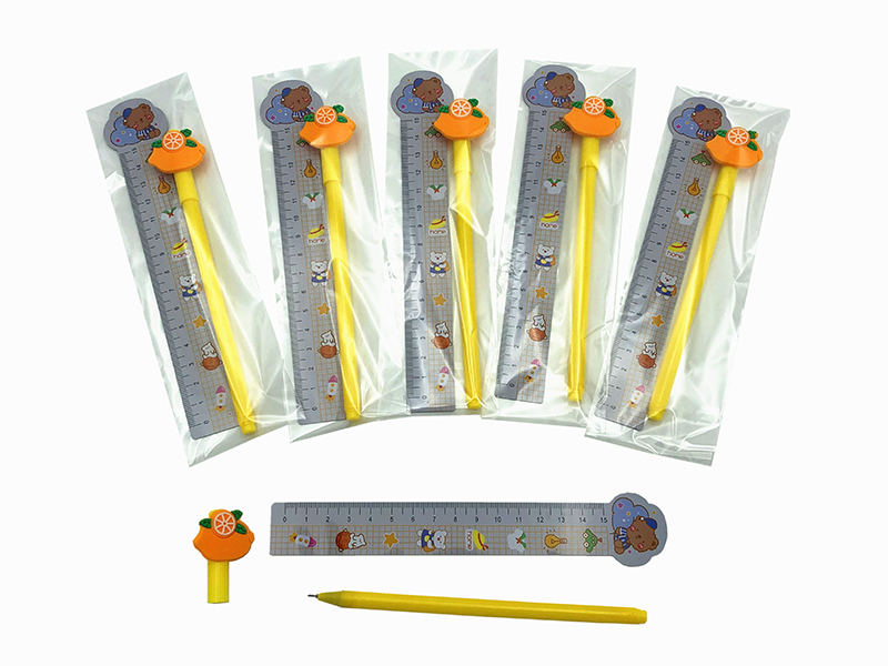 Cartoon Pen + Ruler(2PCS)