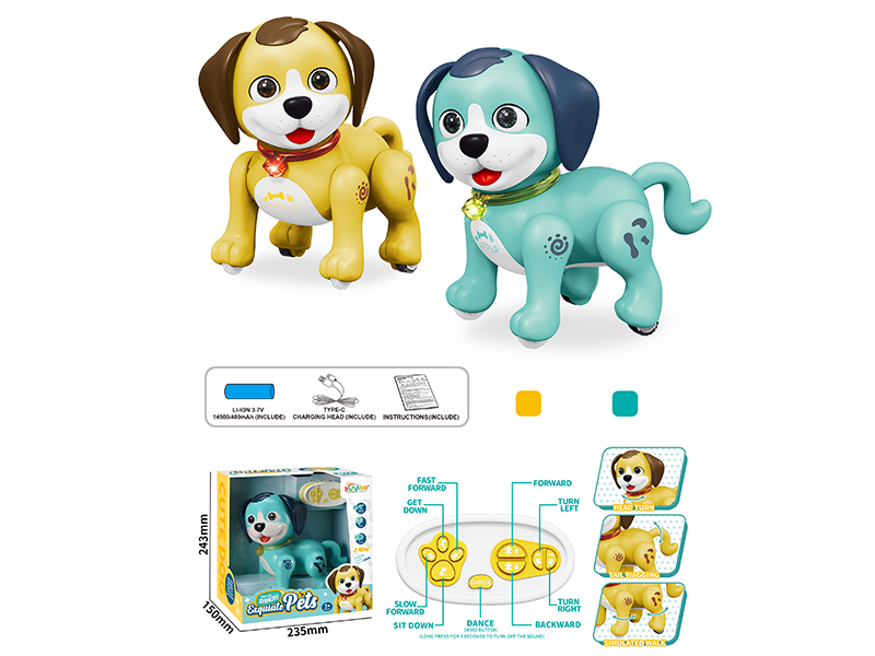 2.4G 10-Channel IR Remote Control Dog(Yellow/Blue)