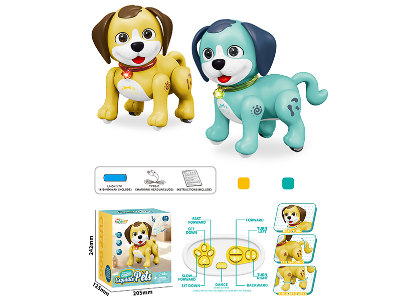 2.4G 10-Channel IR Remote Control Dog(Yellow/Blue)