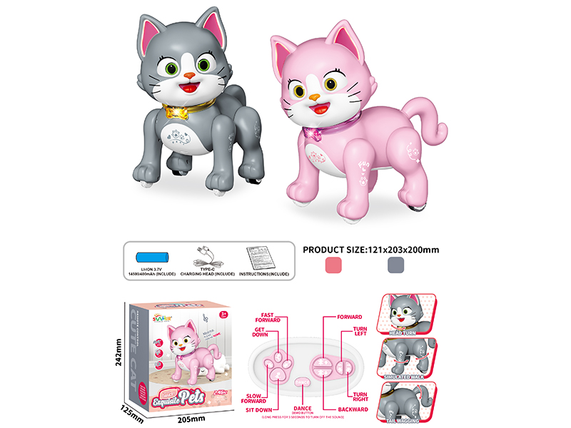 2.4G 10-Channel IR Remote Control Cat(Gray/Pink)