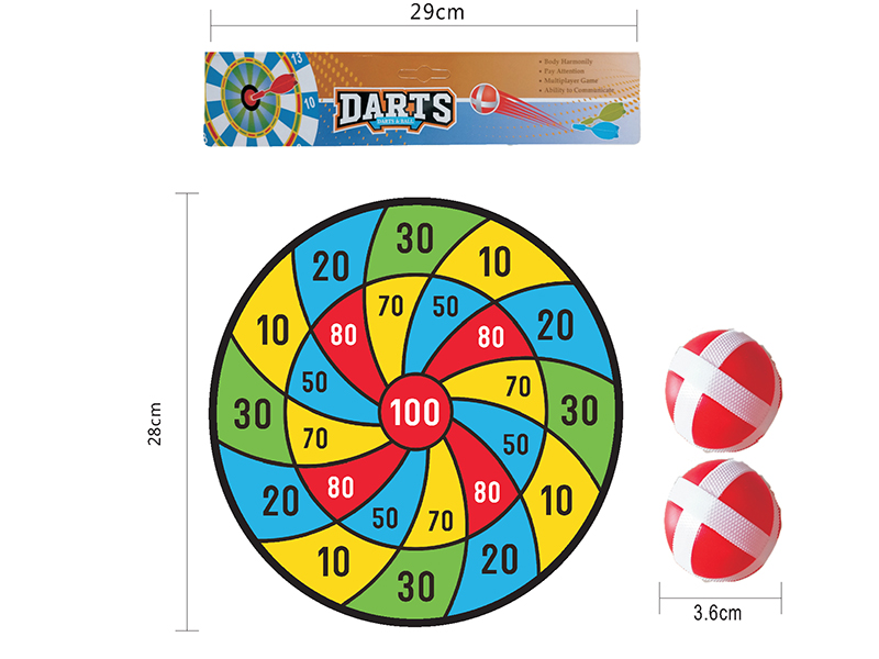 28cm Velcro Dartboard(2 Sticky Balls)