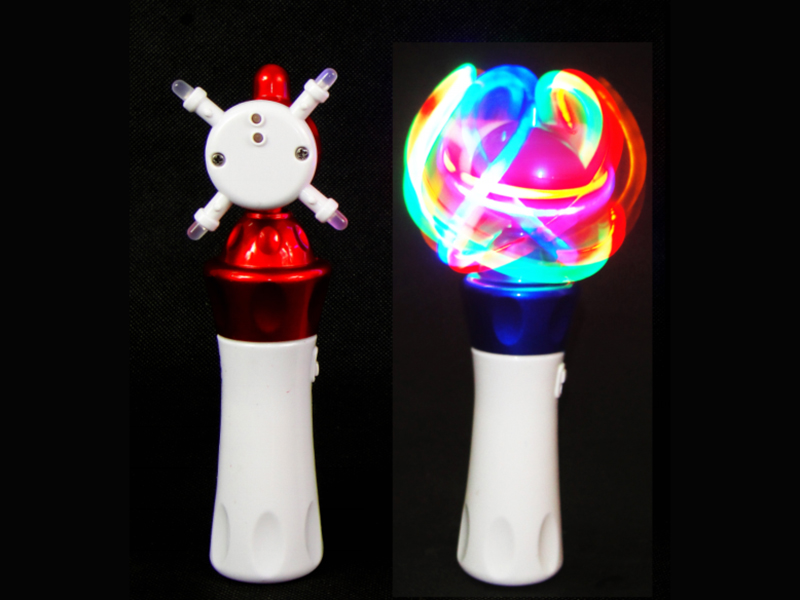 White Spray Paint 360° Rotating Flash Stick With 6 Lights Without Music