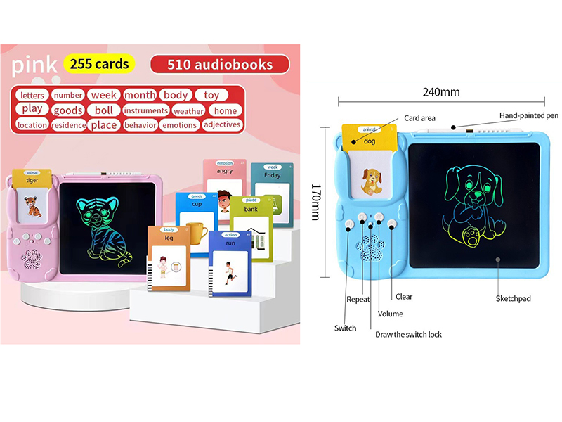 Drawing Board & Card Learning Machine 2 In 1(255 Cards)