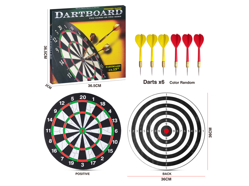 15 Inch Double Sided Flocking Dart Target Toy