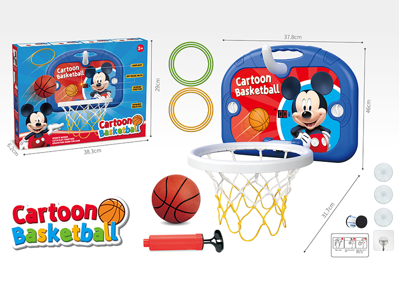 Induction Scoring Mickey Mouse Basketball Board Set + Ring Toss