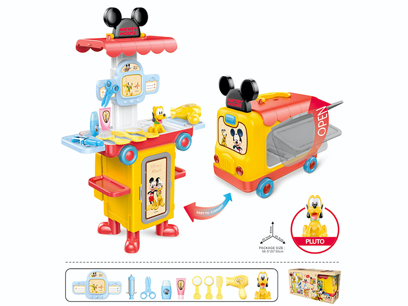 2 In 1 Mickey Pet Store Transforming Bus