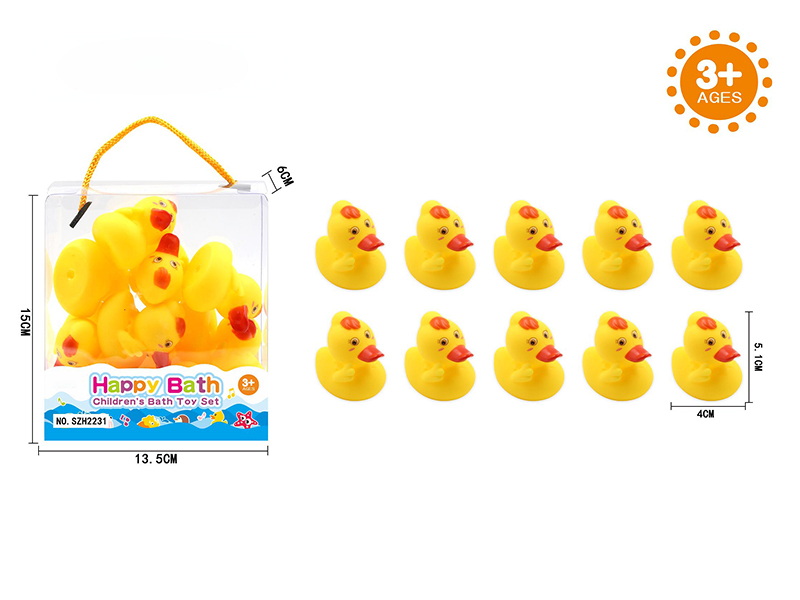 Environmental Children's Bath Toy 6CM Ducks 10pcs