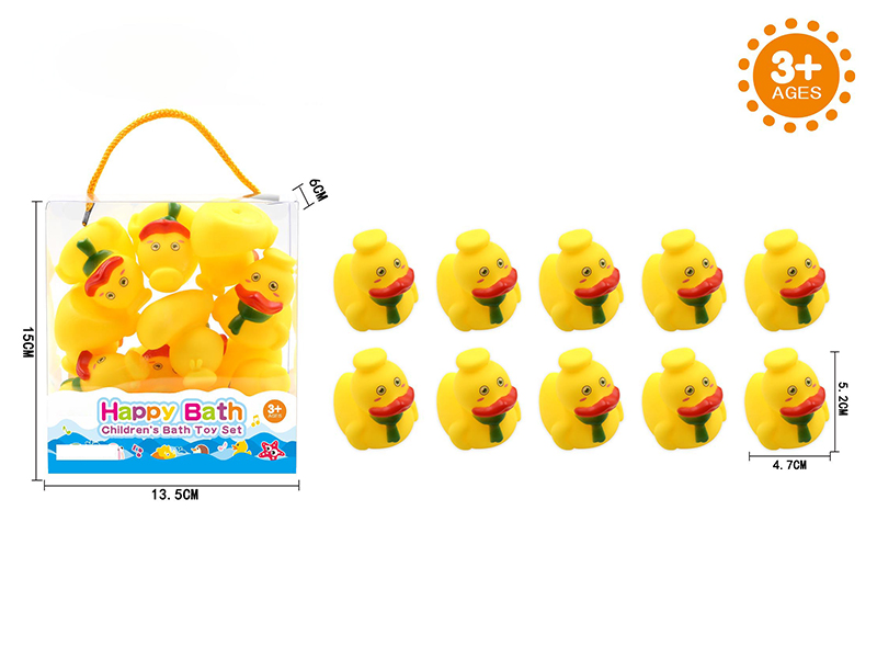 Environmental Children's Bath Toy 6CM Ducks 10pcs