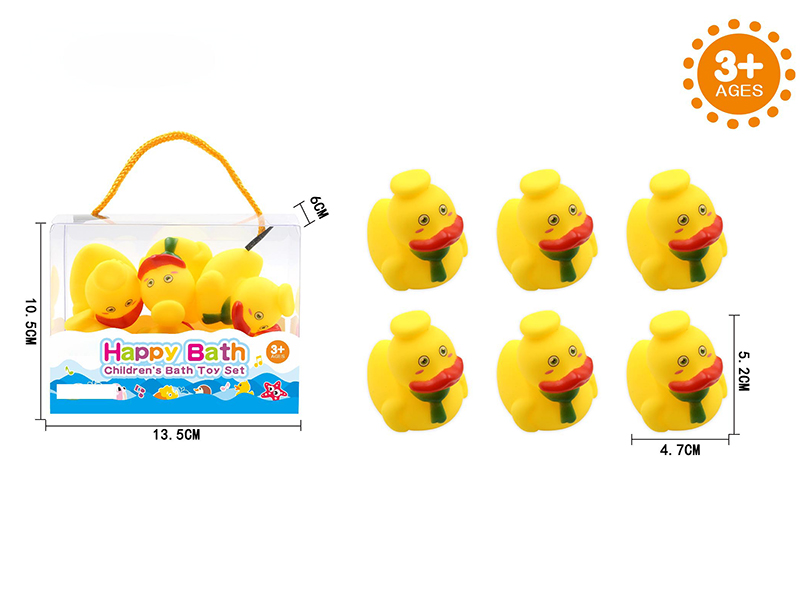 Environmental Children's Bath Toy 6CM Ducks 6pcs