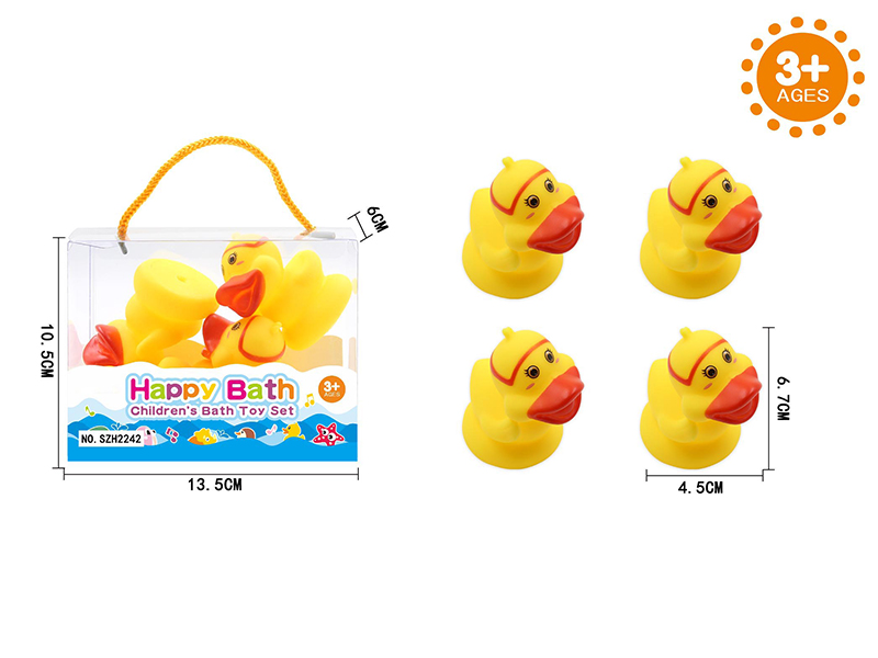 Environmental Children's Bath Toy 6CM Ducks 4pcs