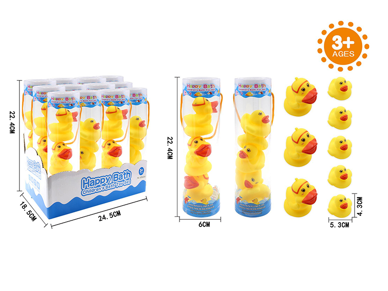 Environmental Children's Bath Toy 5CM Ducks 5pcs/6CM Ducks 3pcs(12 Cylinder/Box)